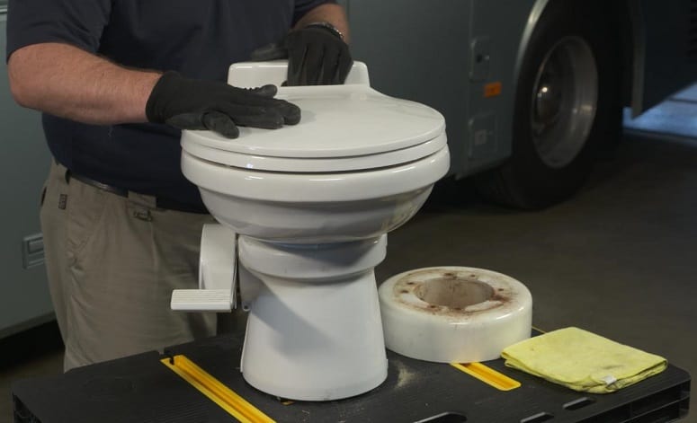 Preparing Pedal Flush Toilet