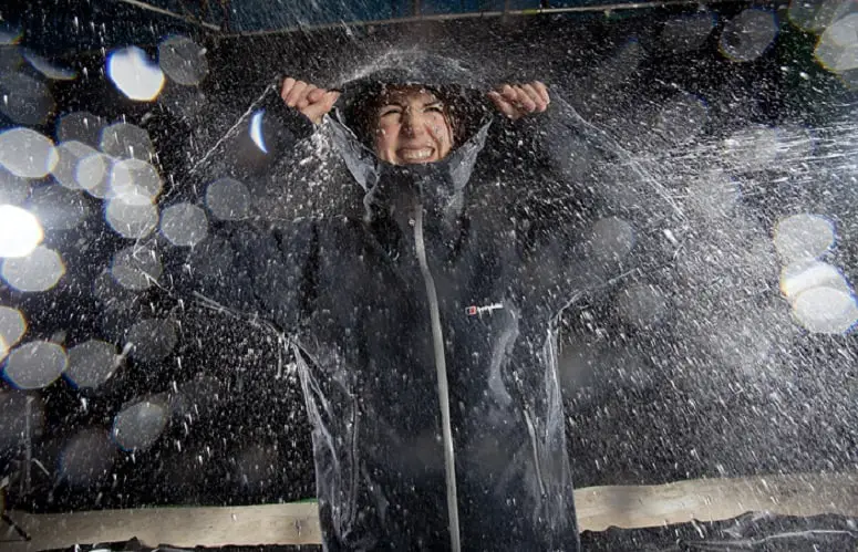 Woman Wearing Waterproof Jacket