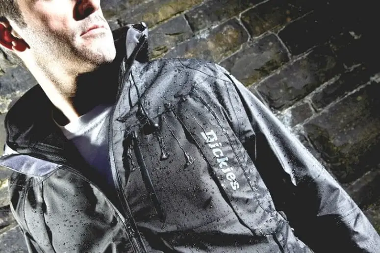 Man Wearing Black Waterproof Jacket