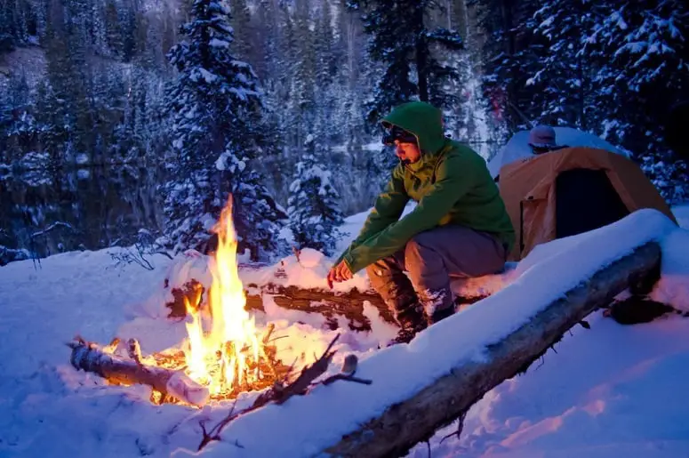 Campfire On Winter