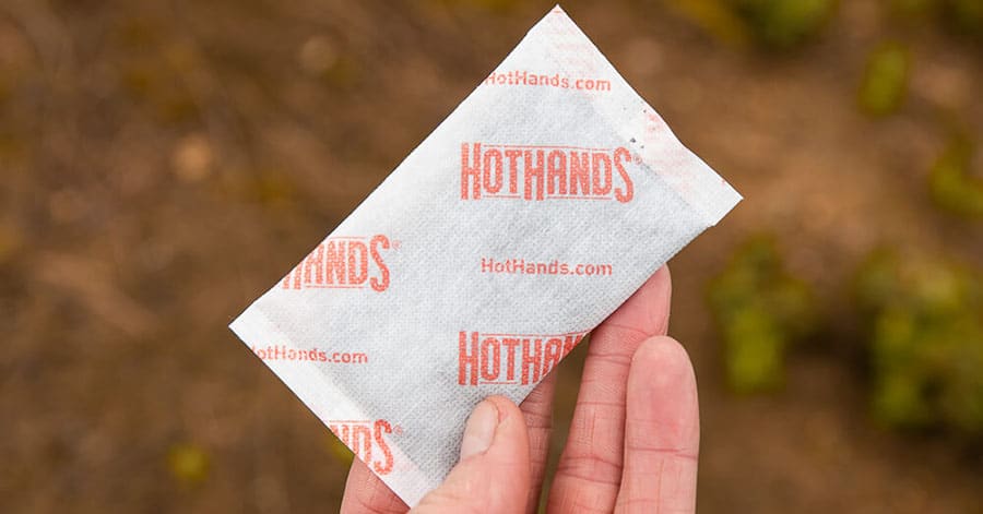 hothands in your sleeping bag for warmth