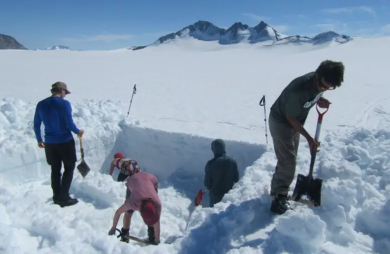 Digging A Snow Pit