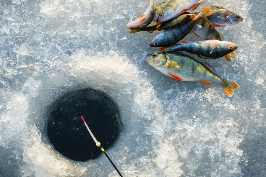 hole in ice for ice fishing