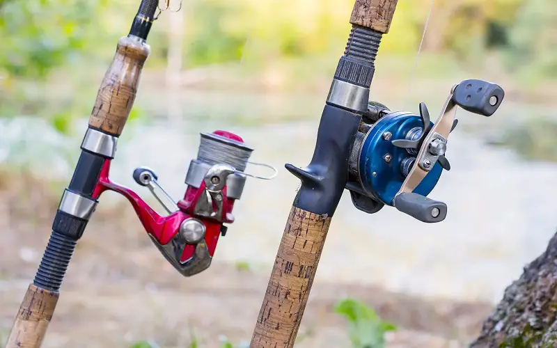 Two rods with different reels