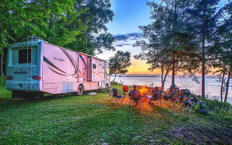 RV camping by the water